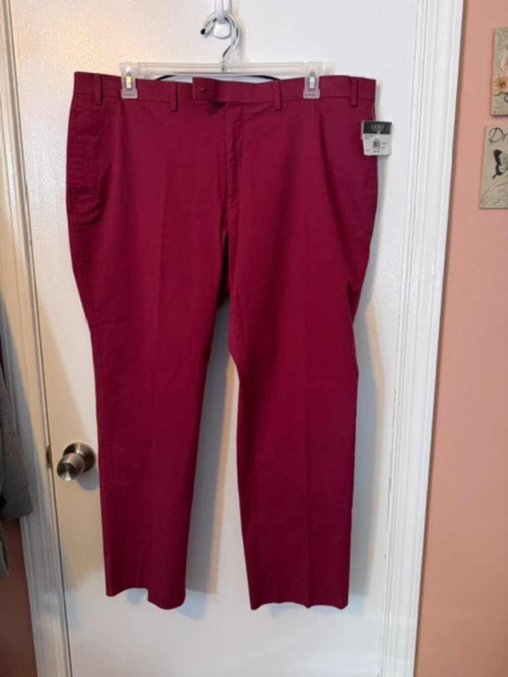 NWT Lauren Ralph Lauren Norfolk Chino Pants Mulberry 40W x 30L
